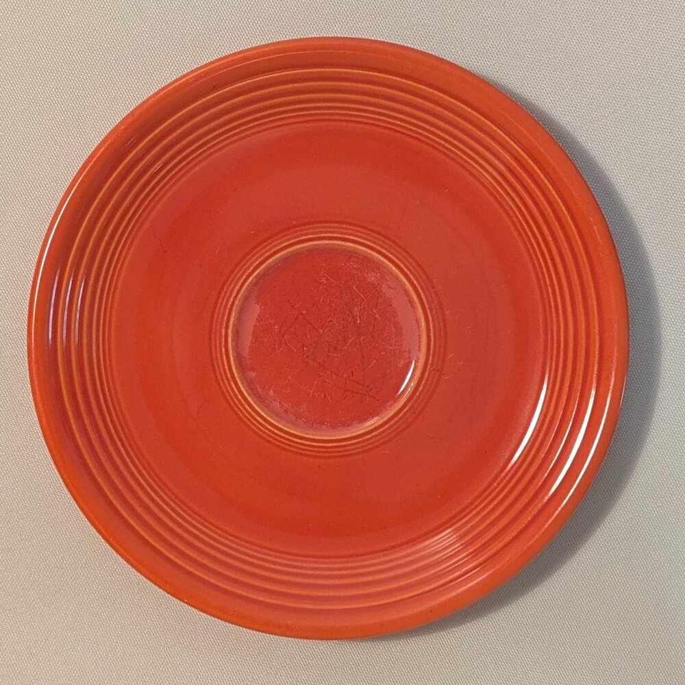Vintage Fiesta Red Saucer, Homer Laughlin 1936-1959